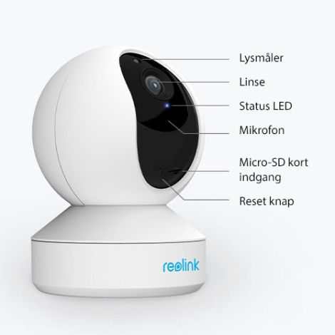 Reolink E1 Wi-Fi indendørs 3MP SuperHD Pan-tilt