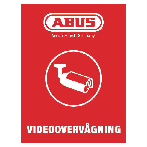 Billede af ABUS Advarselsklistermærke, Videoovervågning 60x80mm