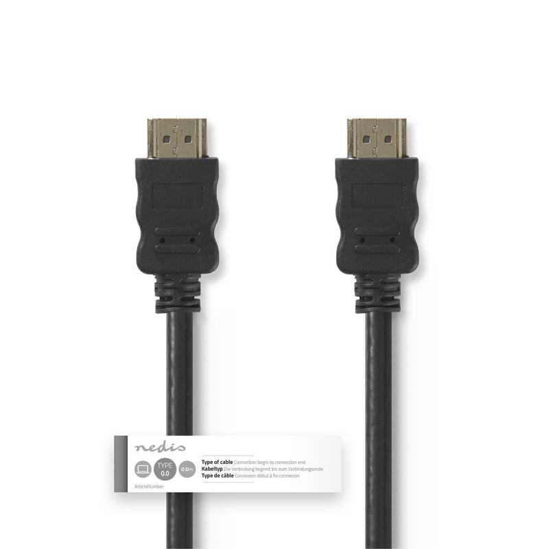 Billede af High Speed HDMIâ¢-kabel med HDMIâ¢-stik 1,0 m, Sort