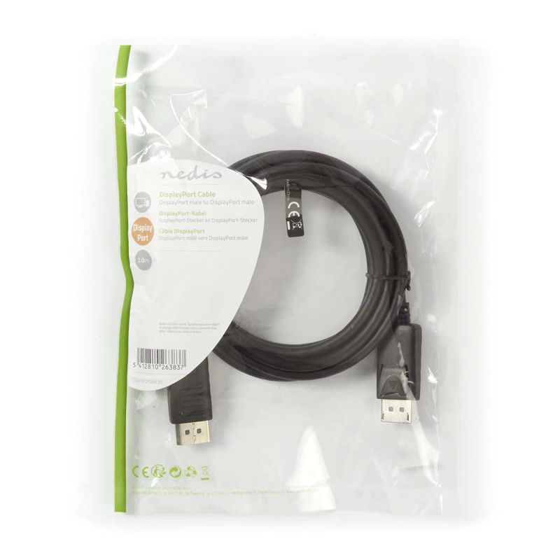DisplayPort-kabel 2,0 m Sort