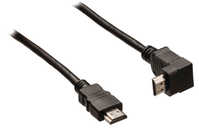 High Speed Hdmi Kabel med HDMI-Stik vinklet 90Â° 1,00 m Sort