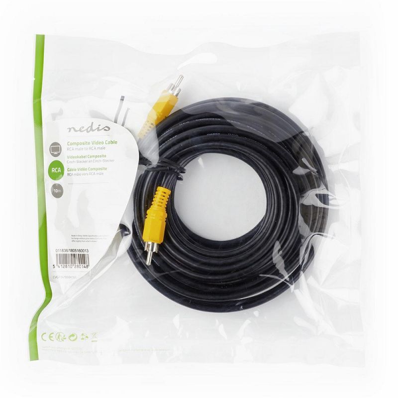 Videokabel med RCA-stik 10 m