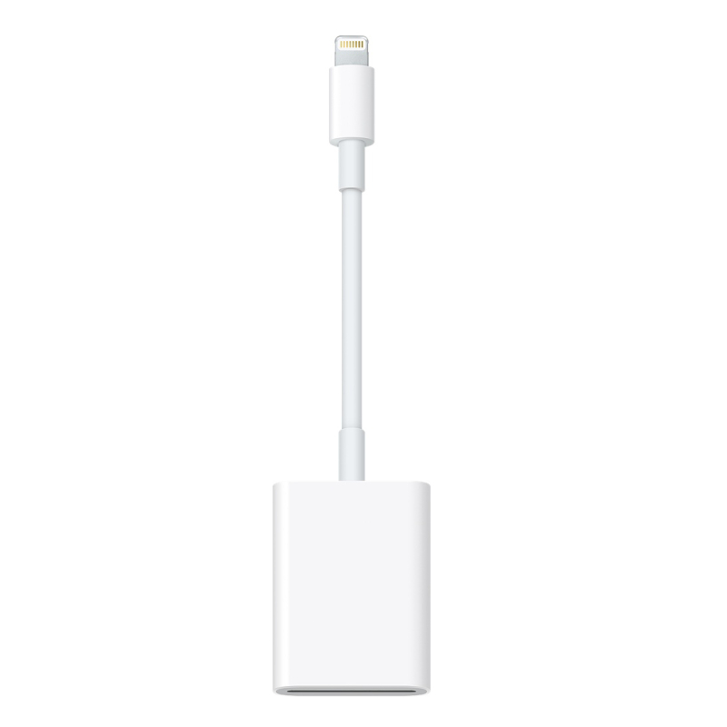 Billede af Apple SD-kortlæser til iPad og iPhone med lightning stik hos Specialkamera.dk