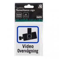 Skilt videoovervågning plastik 8x10 cm 2-pak
