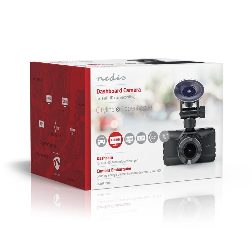 Nedis dashcam Full HD 1080p og 120 graders vidvinkel