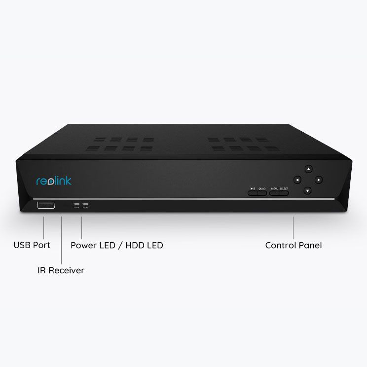 Reolink NVR harddiskoptager til 16 kameraer, inkl. 4 TB hdd