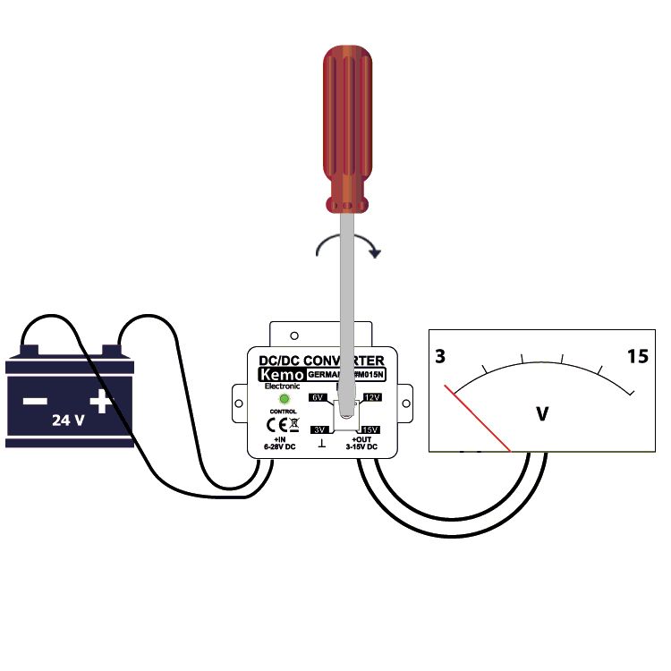Poweradapter til vildtkamera fra 12/24 volt til 6 volt