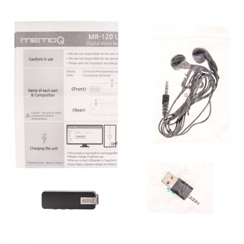 Mini lydoptager med lydaktivering og indbygget afspiller