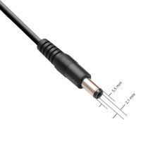 Kabel med DC hunstik - DC5521 til 6 volt / 9 volt / 12 volt