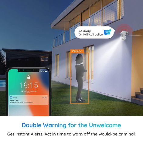 Reolink E1 Outdoor Wi-Fi PTZ kamera med auto follow