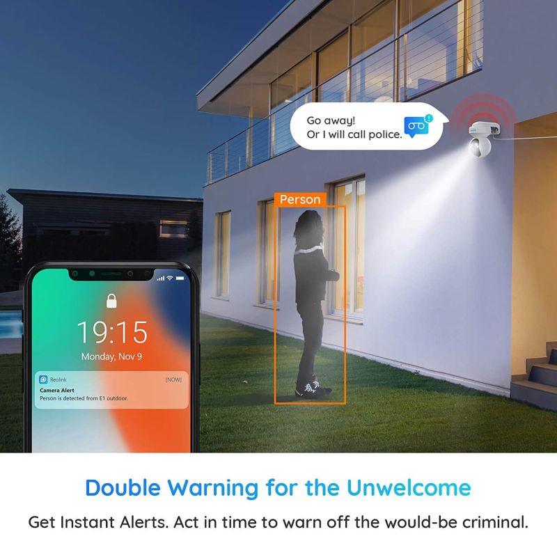 Reolink E1 Outdoor Wi-Fi PTZ kamera med auto follow