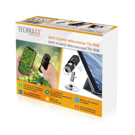 USB mikroskop til smartphone via Wi-Fi Technaxx TX-158 