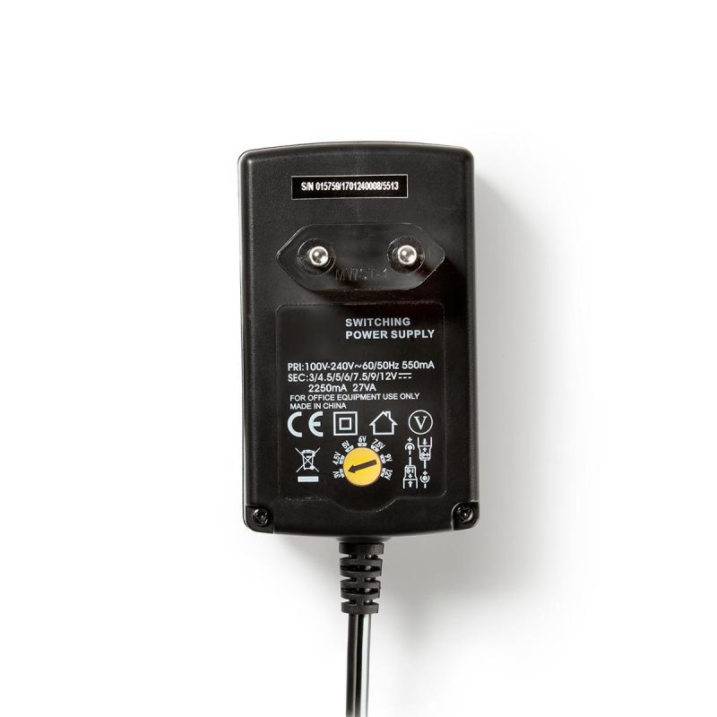 Universal strømforsyning til bl.a. vildtkameraer 27 watt 3-12 volt
