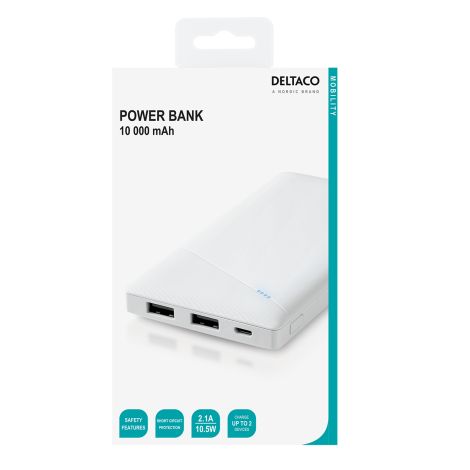 Powerbank 10.000 mAh - 2,1 A - 2x USB-A