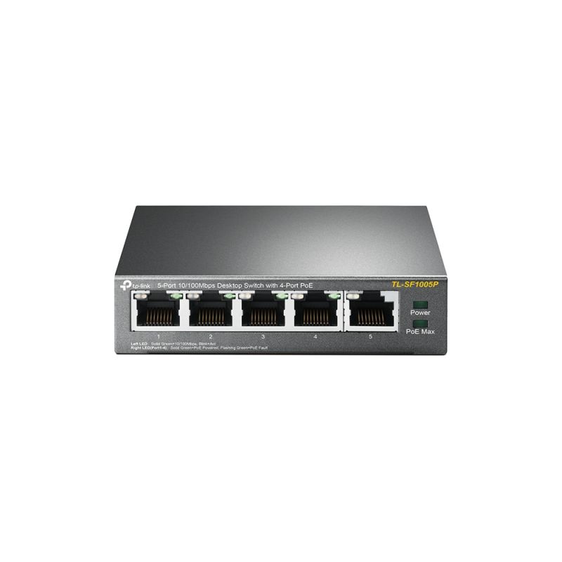 5-Ports netværks-switch med 4 x PoE porte, 100 Mbps TP-Link TL-SF1005P