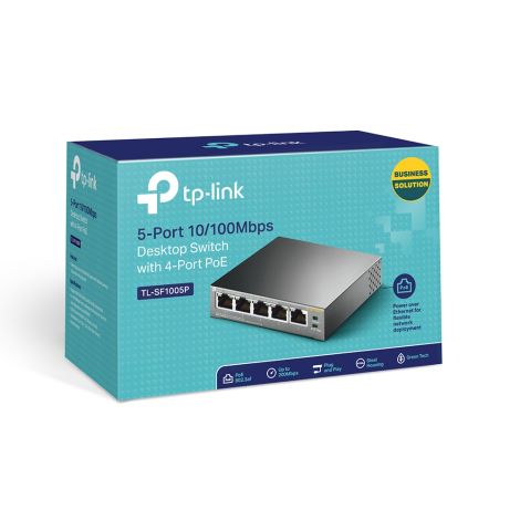 5-Ports netværks-switch med 4 x PoE porte, 100 Mbps TP-Link TL-SF1005P