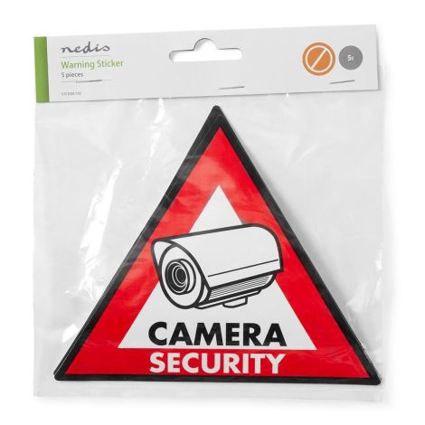 Klistermærke til kameraovervågning trekantet 5 stk. pakke