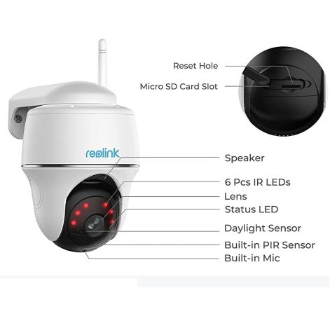 Reolink Argus PT 5MP batteridrevet WiFi kamera med Pan-tilt