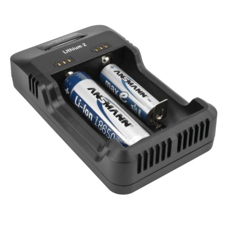 Ansmann Lithium 2 oplader til 18650 Li-ion batterier