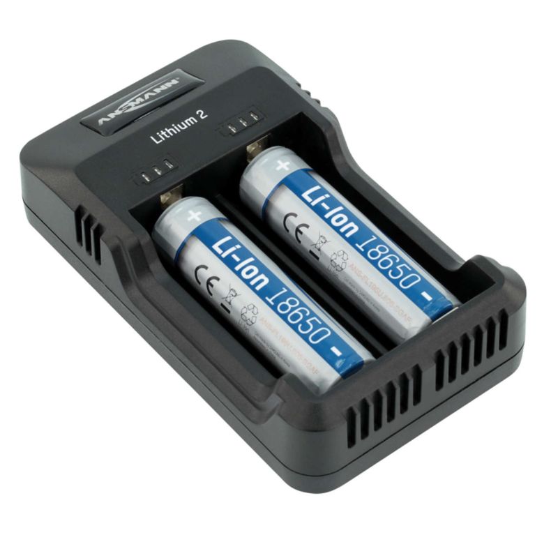 Ansmann Lithium 2 oplader til 18650 Li-ion batterier