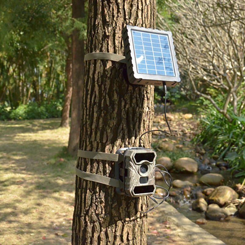 PNI solcellepanel med batteri 12 volt til vildtkameraer