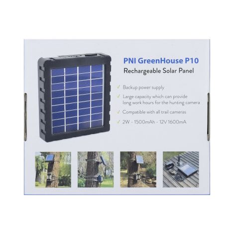 PNI solcellepanel med batteri 12 volt til vildtkameraer