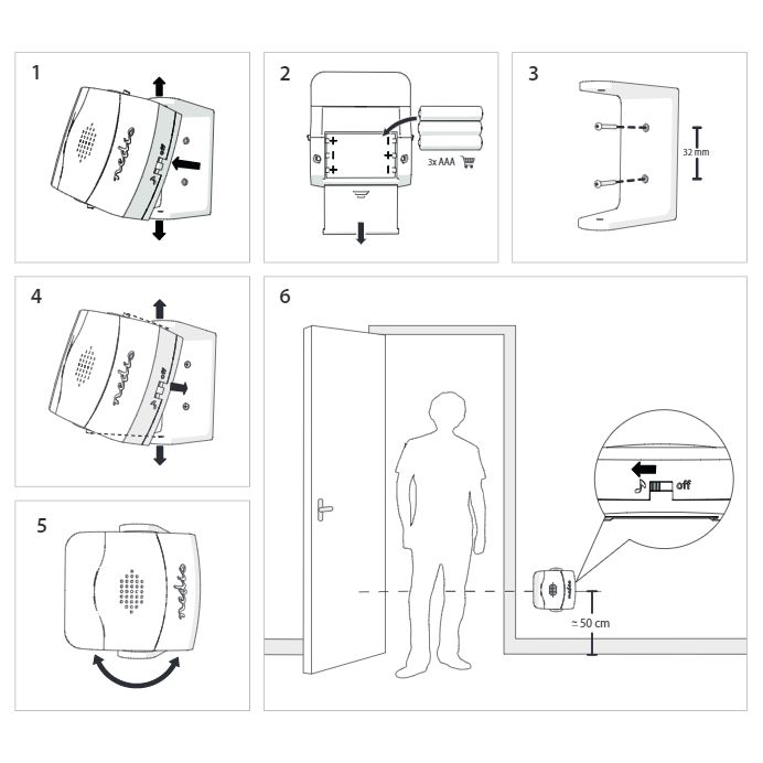 Indgangsmelder med sensor og højttaler