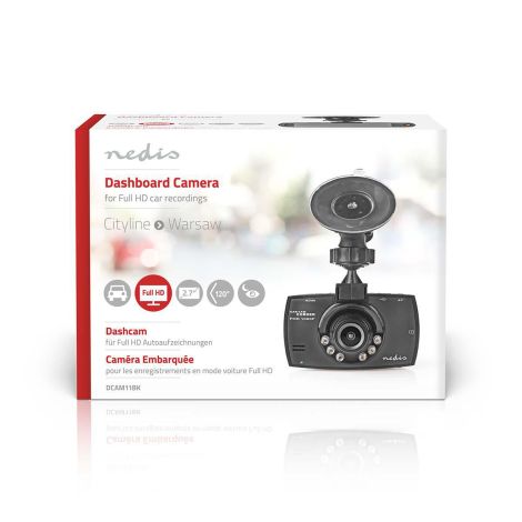 Dash cam med sugekopholder Nedis DCAM11BK