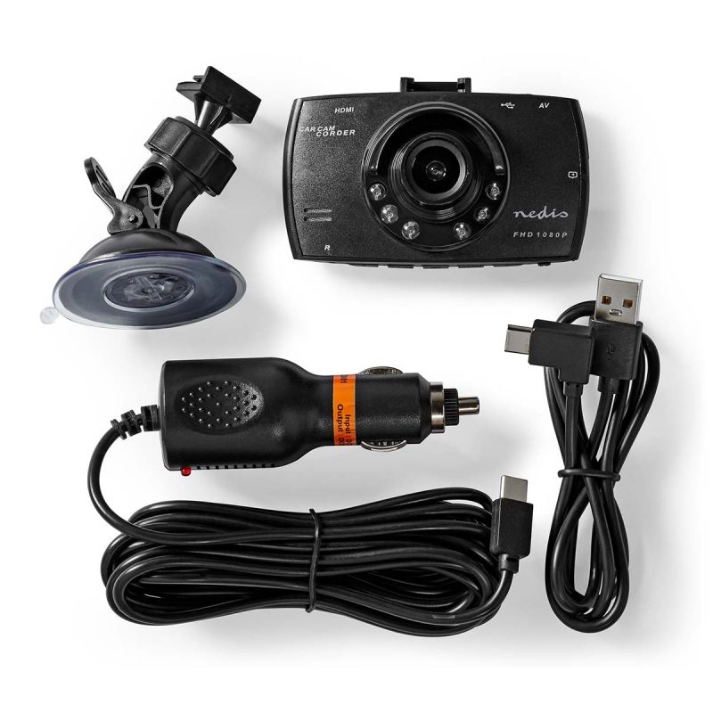 Dash cam med sugekopholder Nedis DCAM11BK