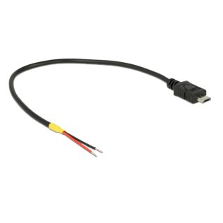 Micro USB strømledning med plus og minus ledere