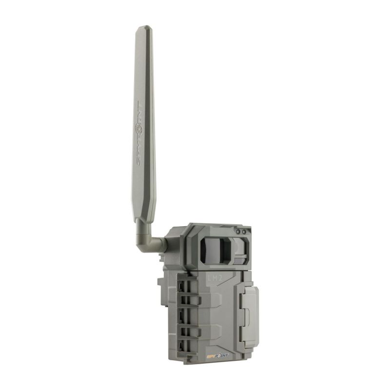 SpyPoint LM2 4G Vildtkamera: 20MP, nattesyn 27m, hurtig 0,5s reaktion, driftstemperatur -30°C til 50°C, vandtæt design.