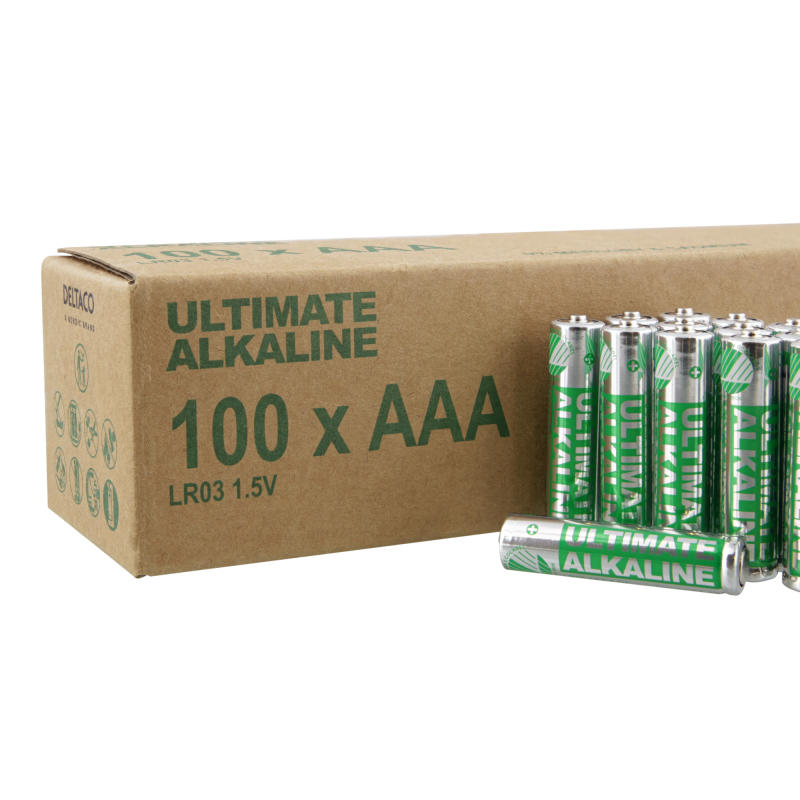 Billede af 100 stk AAA Alkaline batterier - Svanemærket hos Specialkamera.dk