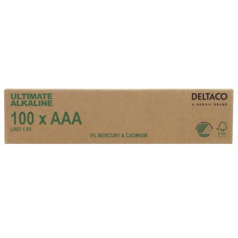 100 stk AAA Alkaline batterier - Svanemærket