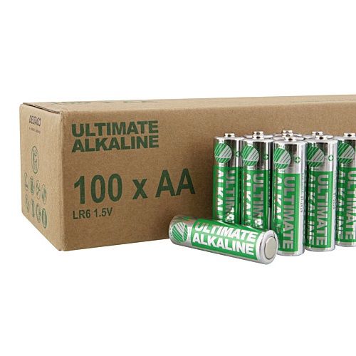 100 stk AA Alkaline batterier - Svanemærket