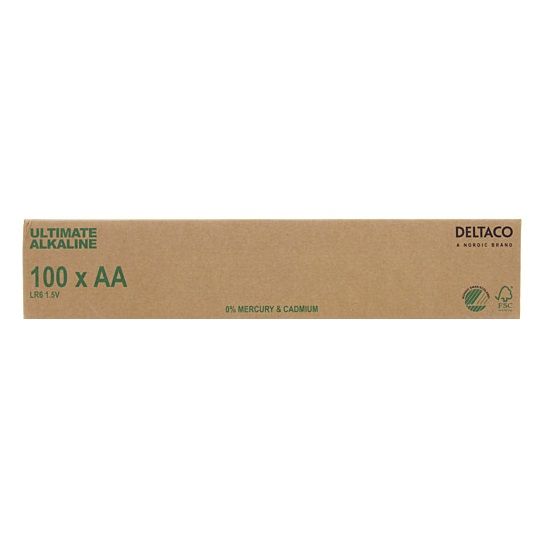 100 stk AA Alkaline batterier - Svanemærket