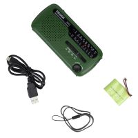 Nødradio FM / MW / SW med håndsving og solceller 