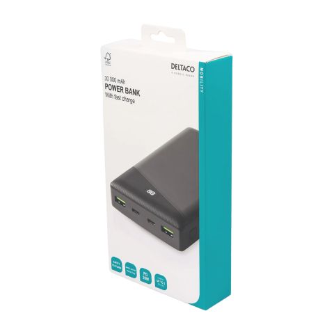  Powerbank 30.000 mAh / 111 Wh med hurtigladning
