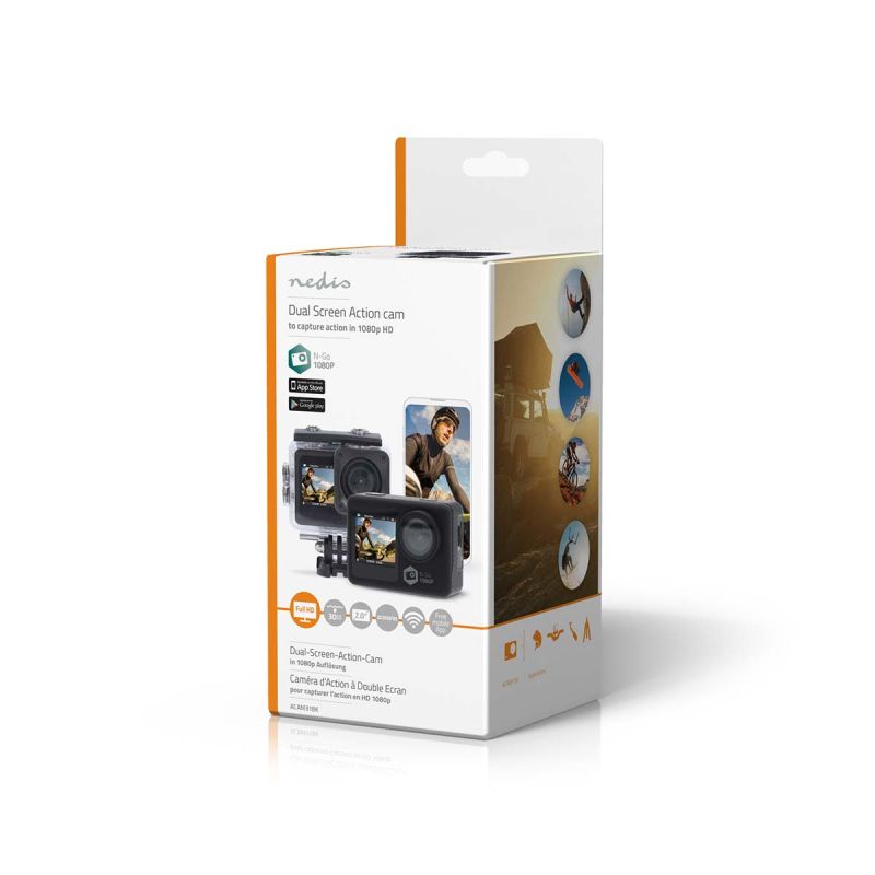 Action Kamera 1080p HD med dobbelt skærm