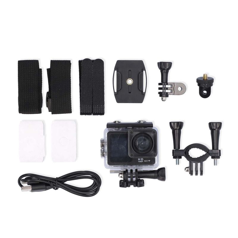 Action Kamera 1080p HD med dobbelt skærm