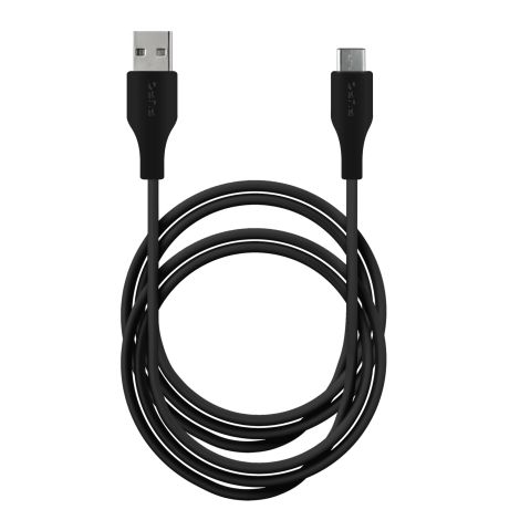 USB-A - USB-C kabel, 2 m, sort