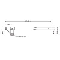 Antenne med RP-SMA stik 4-5 dBi dual band 2,4-5 GHz