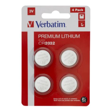 Verbatim Lithium Batteri CR2032 3V 4 Pak