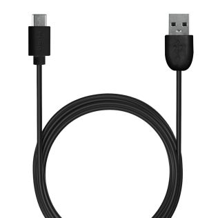 USB-A - USB-C kabel, 1m, sort