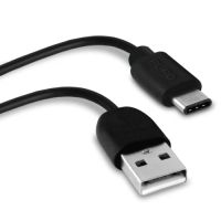 USB-A - USB-C kabel, 1m, sort