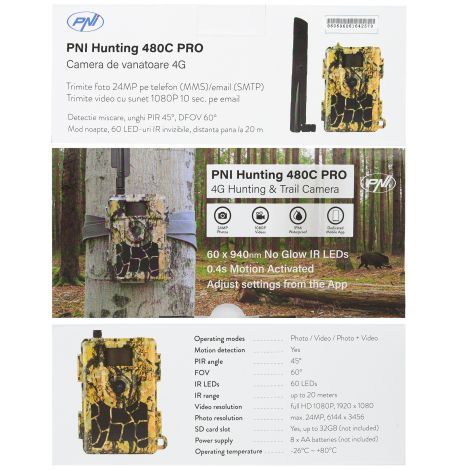 PNI Hunting 480C PRO 4G vildtkamera, 24 MP