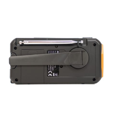 Bærbar nødradio med håndsving, solceller, powerbank & SOS-funktion