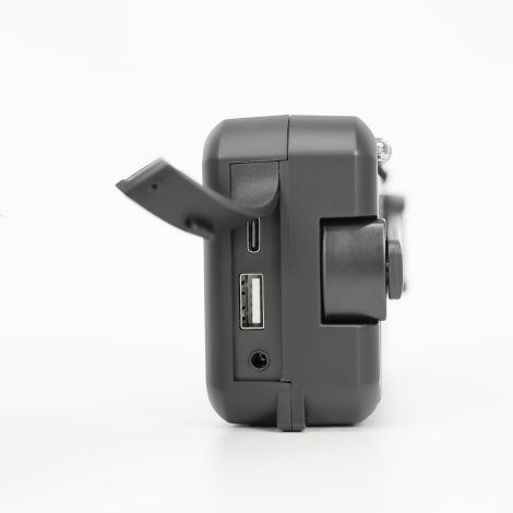 Bærbar nødradio med håndsving, solceller, powerbank & SOS-funktion
