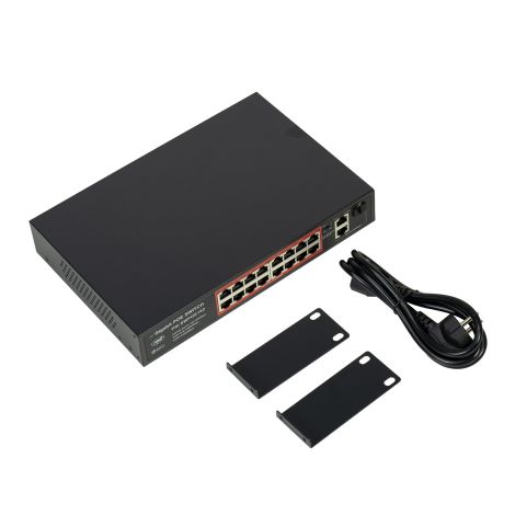 Switch POE PNI SWPOE162 - 16 POE-porte, 240W, AI Extend op til 250m