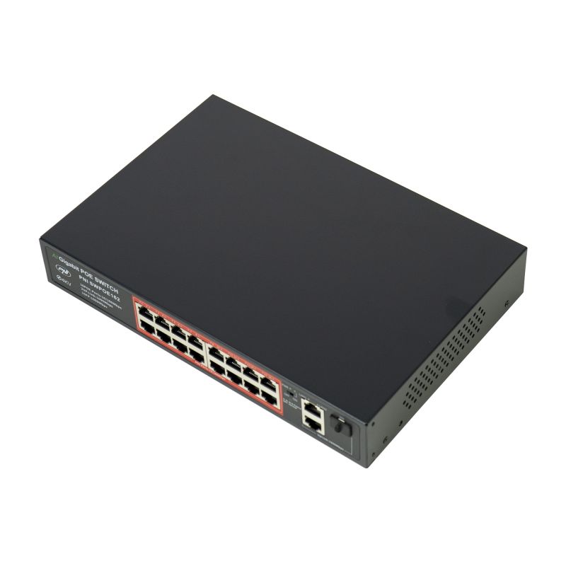 Switch POE PNI SWPOE162 - 16 POE-porte, 240W, AI Extend op til 250m
