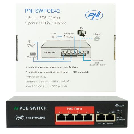 Switch PoE PNI SWPOE42 – 4 PoE-porte